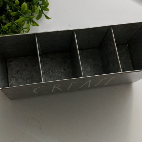 Rae Dunn Galvanized School Home Metal CRATE Holder 4 Slots - Picture 6 of 7